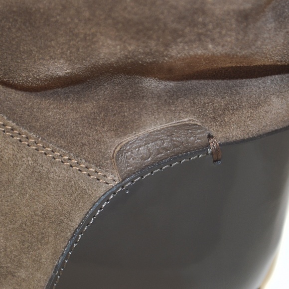 FURLA Brown & Gray Suede Melany Fold Over Fur Lined Boots Size 5 NEW - Picture 5 of 8